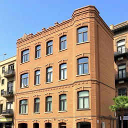 A six-story building with a width of 12 meters made of brick, designed in the Qajar architectural style