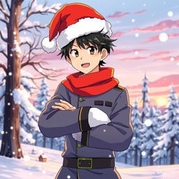A vibrant and dynamic illustration of Hibino Kafka from the anime Kaiju No