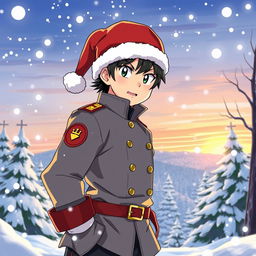 A vibrant and dynamic illustration of Hibino Kafka from the anime Kaiju No