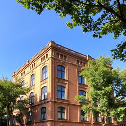 A six-story building with a width of 12 meters, constructed from brick in the architectural style of the Qajar dynasty