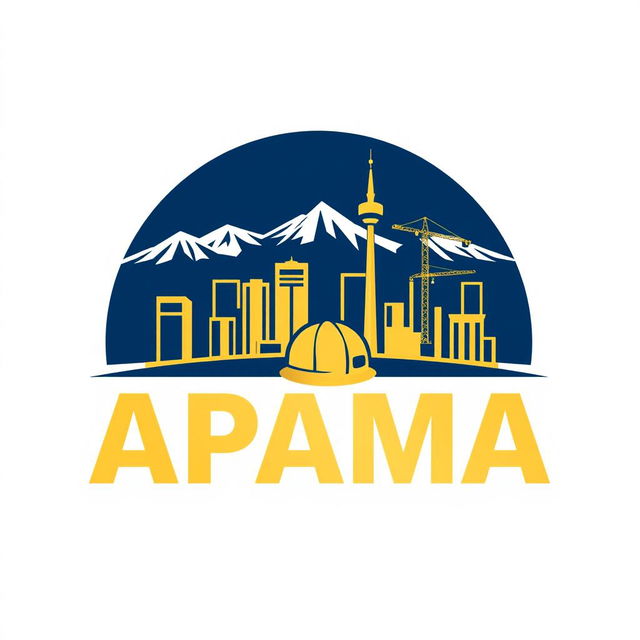 A modern logo design for a construction holding company named 'APAMA'