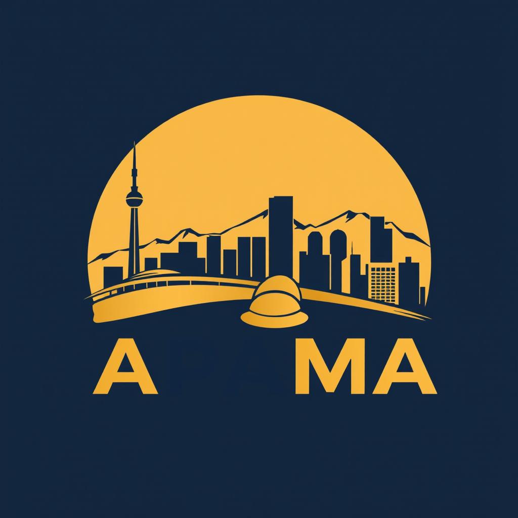 A modern logo design for a construction holding company named 'APAMA'