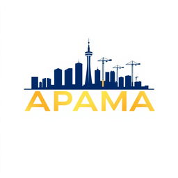 A modern and professional logo design for 'APAMA', a construction holding company