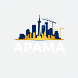 A modern and professional logo design for 'APAMA', a construction holding company