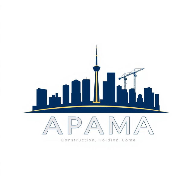 A modern and professional logo design for 'APAMA', a construction holding company