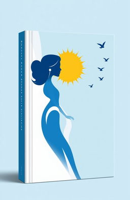 A minimalistic book cover design featuring an abstract woman as the central element, representing romance and personal growth