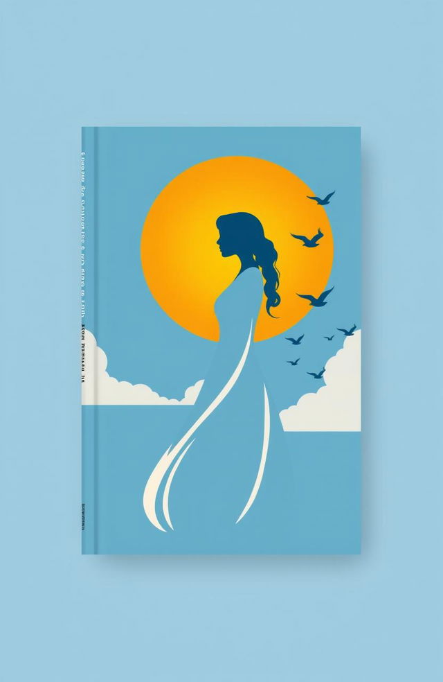 A minimalistic book cover design featuring an abstract woman as the central element, representing romance and personal growth