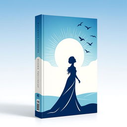 A minimalistic book cover design featuring an abstract woman as the central figure, embodying elegance and personal growth