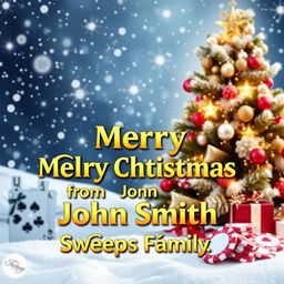 A warm and festive holiday-themed digital greeting card for an online casino
