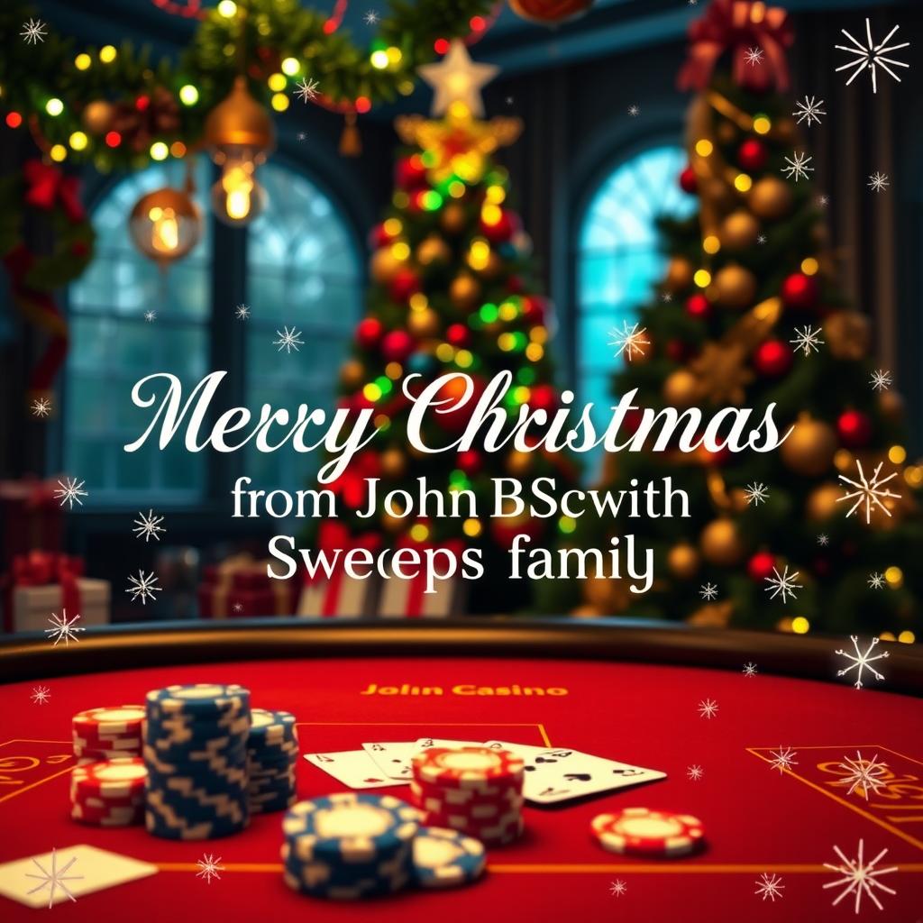 A festive and cheerful Christmas greeting from John Smith Sweeps family, designed for an online casino gaming theme