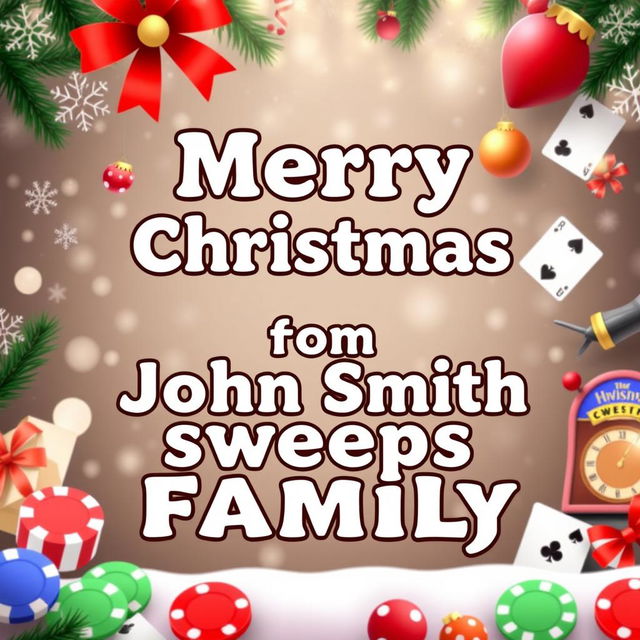 A festive and cheerful digital poster that wishes 'Merry Christmas from John Smith Sweeps Family' prominently displayed