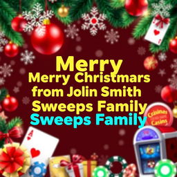 A festive and cheerful digital poster that wishes 'Merry Christmas from John Smith Sweeps Family' prominently displayed