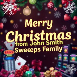 A festive and cheerful digital poster that wishes 'Merry Christmas from John Smith Sweeps Family' prominently displayed