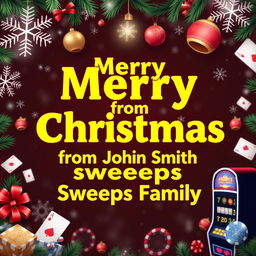 A festive and cheerful digital poster that wishes 'Merry Christmas from John Smith Sweeps Family' prominently displayed