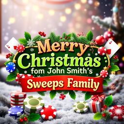 A festive and cheerful digital artwork featuring a vibrant Christmas theme