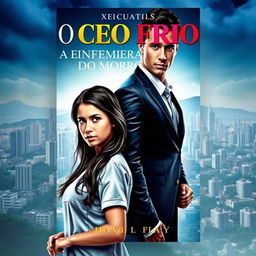 A striking book cover featuring a beautiful young female nurse with long dark hair, wearing a professional nurse's uniform
