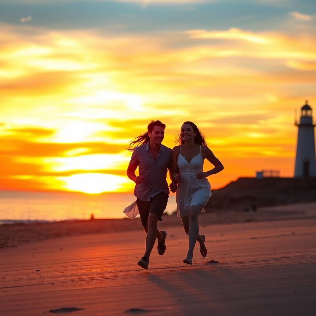 A breathtaking sunset scene with vibrant hues of orange, yellow, and violet reflecting off the tranquil sea
