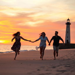 A breathtaking sunset scene with vibrant hues of orange, yellow, and violet reflecting off the tranquil sea
