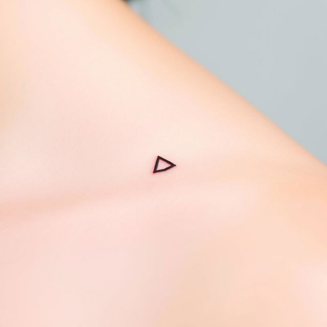 A close-up view of a minimalistic tattoo design