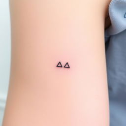 A close-up view of a minimalistic tattoo design