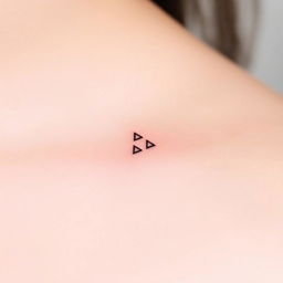 A close-up view of a minimalistic tattoo design