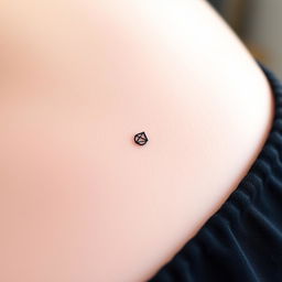 A close-up view of a minimalistic tattoo design
