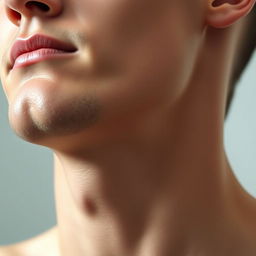 A close-up image of a human neck focusing on the area of the Adams apple