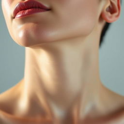 A close-up image of a human neck focusing on the area of the Adams apple