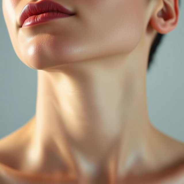 A close-up image of a human neck focusing on the area of the Adams apple