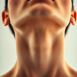 A close-up image of a human neck focusing on the area of the Adams apple