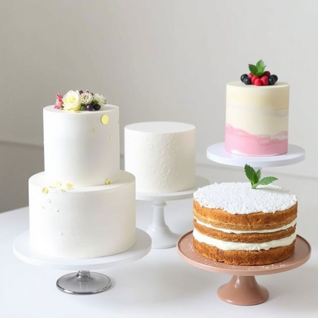 A collection of minimalistic cake designs for a celebration