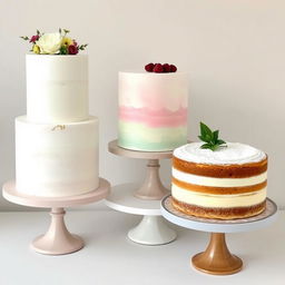 A collection of minimalistic cake designs for a celebration