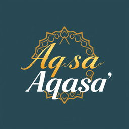 A beautifully designed logo featuring the name 'Aqsa' in an elegant, modern font
