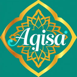 A beautifully designed logo featuring the name 'Aqsa' in an elegant, modern font