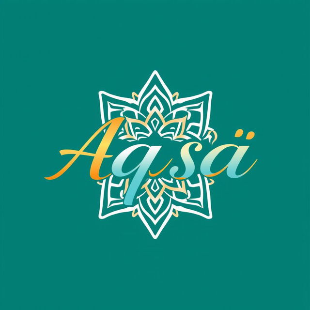 A beautifully designed logo featuring the name 'Aqsa' in an elegant, modern font