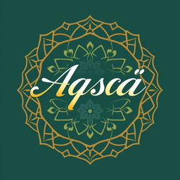 A beautifully designed logo featuring the name 'Aqsa' in an elegant, modern font