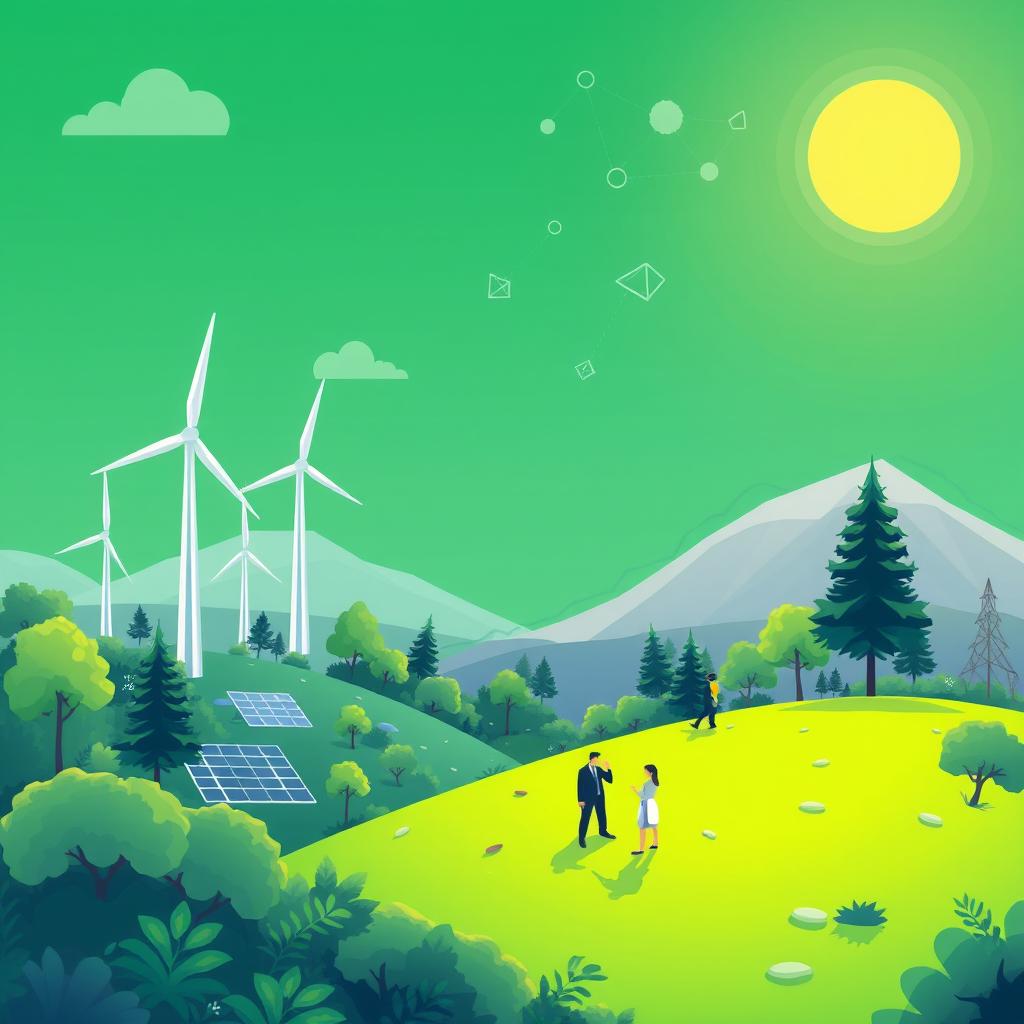 An illustration representing EcoLink, a token that bridges blockchain technology and sustainability