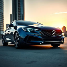 A unique fusion of a Peugeot and a Mercedes-Benz, showcasing the elegant design elements of both car brands
