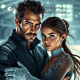 A captivating cover for a fanfiction depicting a dramatic relationship between a young female student and her older, ruggedly handsome ice skating instructor