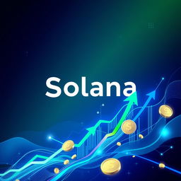 A visually striking and abstract representation of the Solana cryptocurrency movement, showcasing vibrant colors, flowing lines, and digital motifs