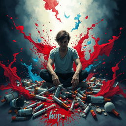 A visually striking representation of addiction, symbolizing the struggle and chaos it brings