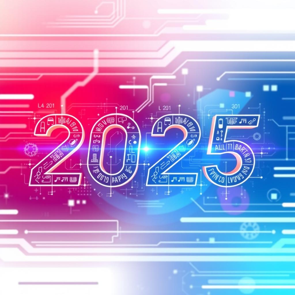 A high-quality PNG image representing the year 2025, designed with a modern and sleek aesthetic