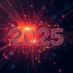 A high-quality PNG image representing the year 2025, designed with a modern and sleek aesthetic