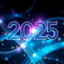 A high-quality PNG image representing the year 2025, designed with a modern and sleek aesthetic