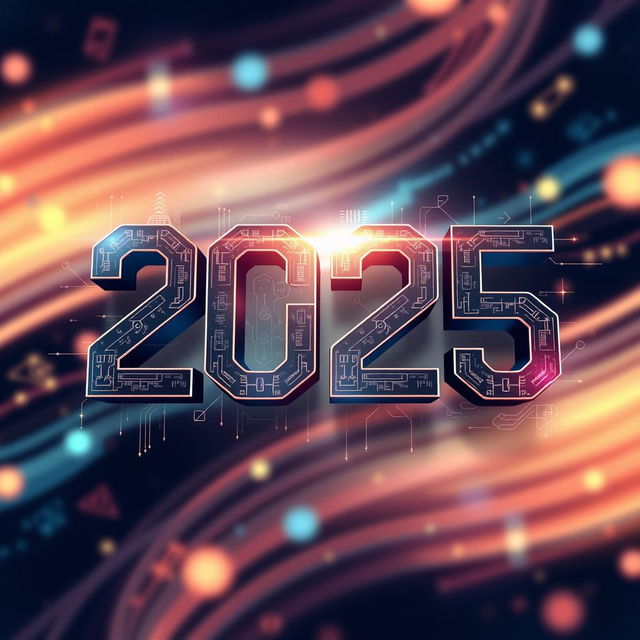 A high-quality PNG image representing the year 2025, designed with a modern and sleek aesthetic