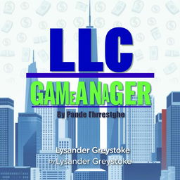 A flat cover design featuring a realistic cityscape with skyscrapers representing business success and growth
