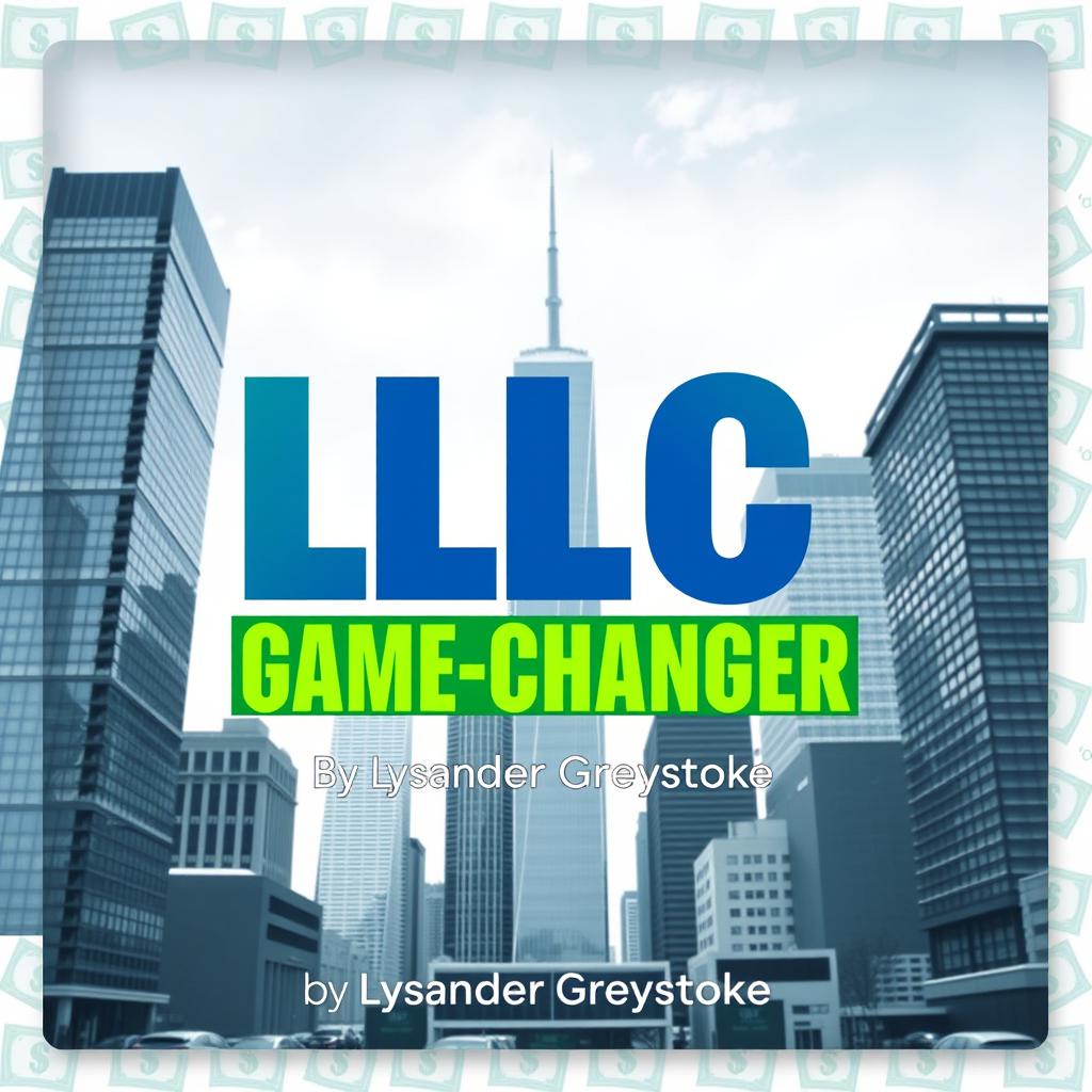 A flat cover design featuring a realistic cityscape with skyscrapers representing business success and growth