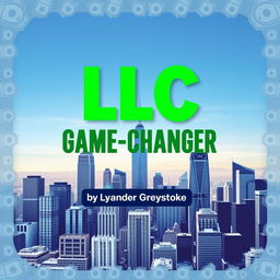A flat cover design featuring a realistic cityscape with skyscrapers representing business success and growth