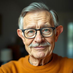 A kind elderly man, around 60 years old, with a gentle and merciful expression