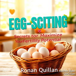 A cover design for a book titled 'EGG-SCITING Secrets to Maximize Your Fertility Potential'